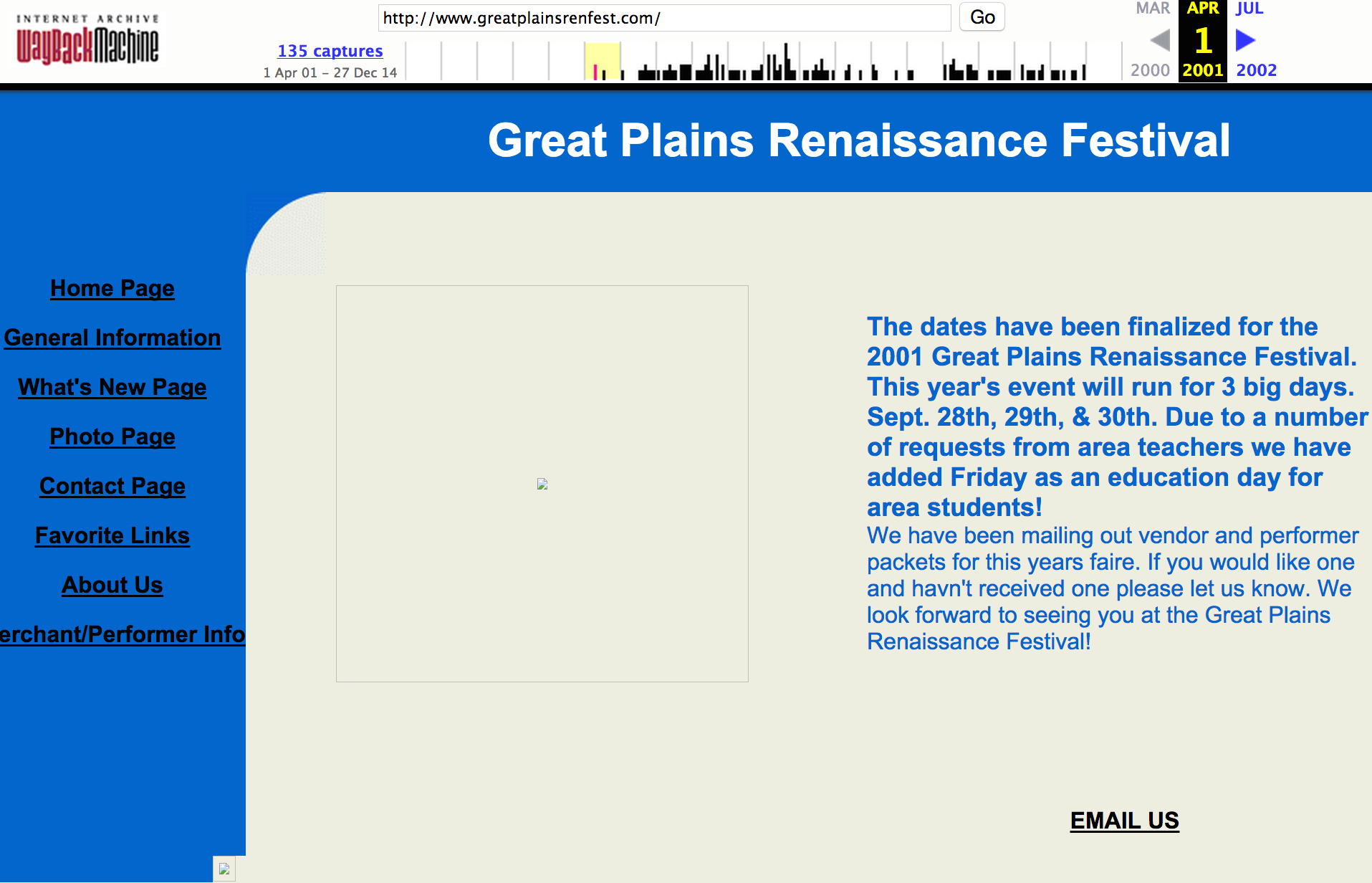 The Great Plains Renaissance Festival Website Overhaul! Great Plains
